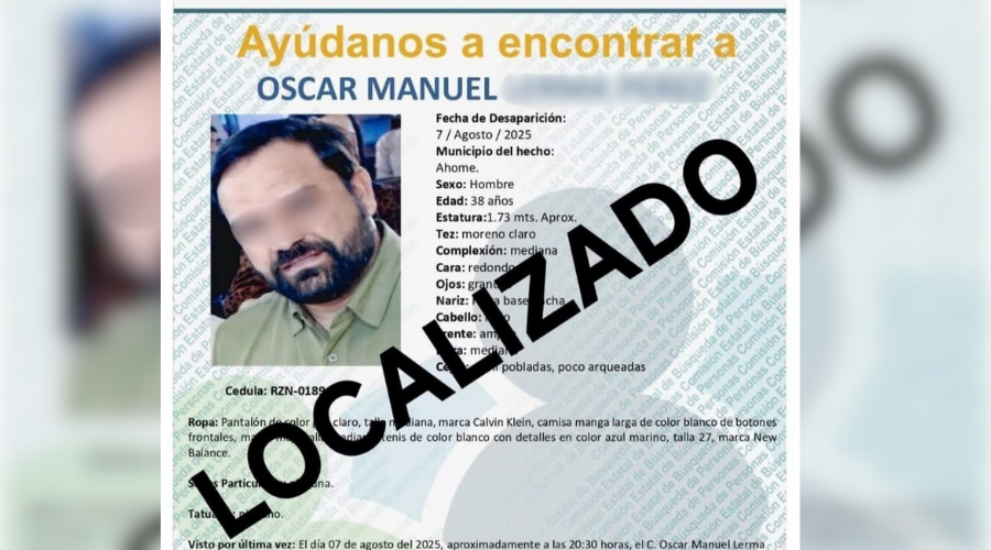 Óscar Manuel aparece con vida tras 11 días desaparecido en Los Mochis