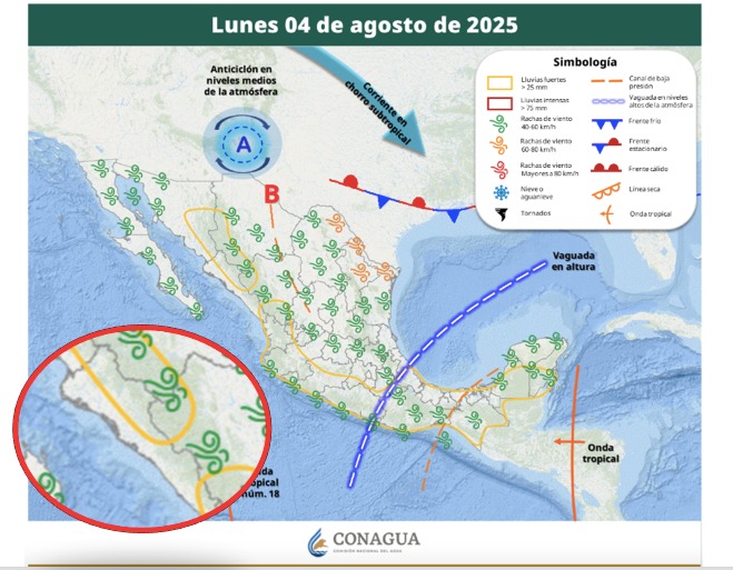 Pronóstico del clima para hoy 4 de agosto de 2015. 