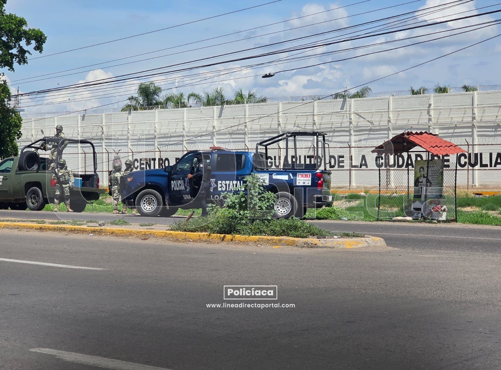 Autoridades en el Centro Penitenciario de Aguaruto tras la riña registrada.