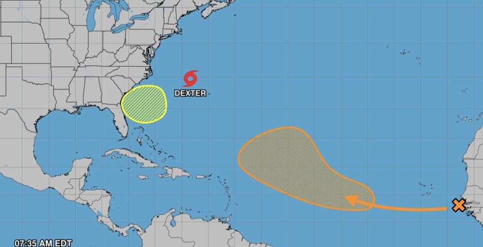 Tormenta tropical Dexter ya circula en el Atlántico