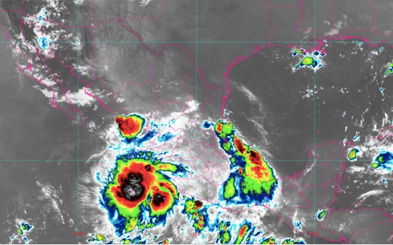 Ubicación de la tormenta tropical Ivo al amanecer de este jueves 7 de agosto.