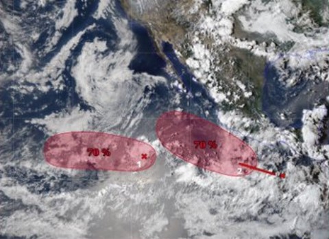 SMN reporta cómo evolucionan las zonas de baja presión con riesgo de ciclón en el Pacífico
