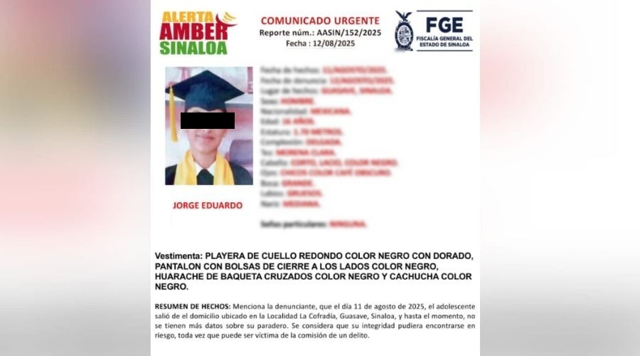 Alerta Amber en Guasave