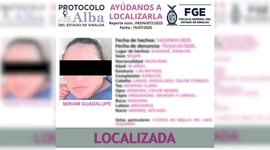 Mujer lozalizada con vida