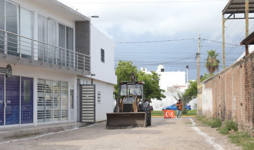 Obra de pavimentación en Mazatlán