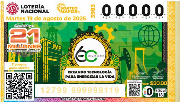Lotería Nacional: conoce los resultados del Sorteo Mayor 3983 este martes 19 de agosto