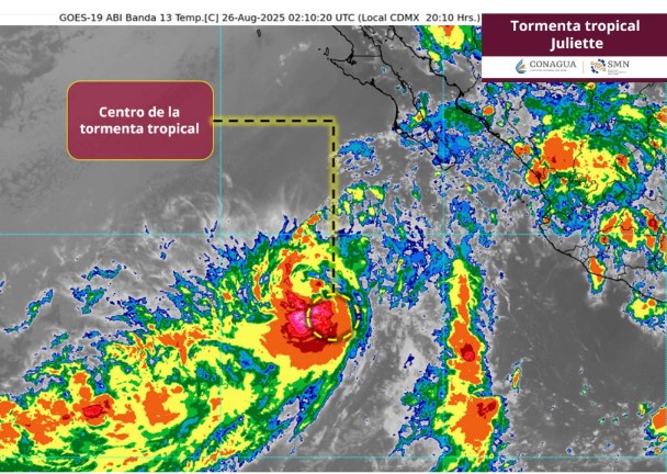 Tormenta tropical Juliette se aleja gradualmente de las costas mexicanas; persisten lluvias en BCS
