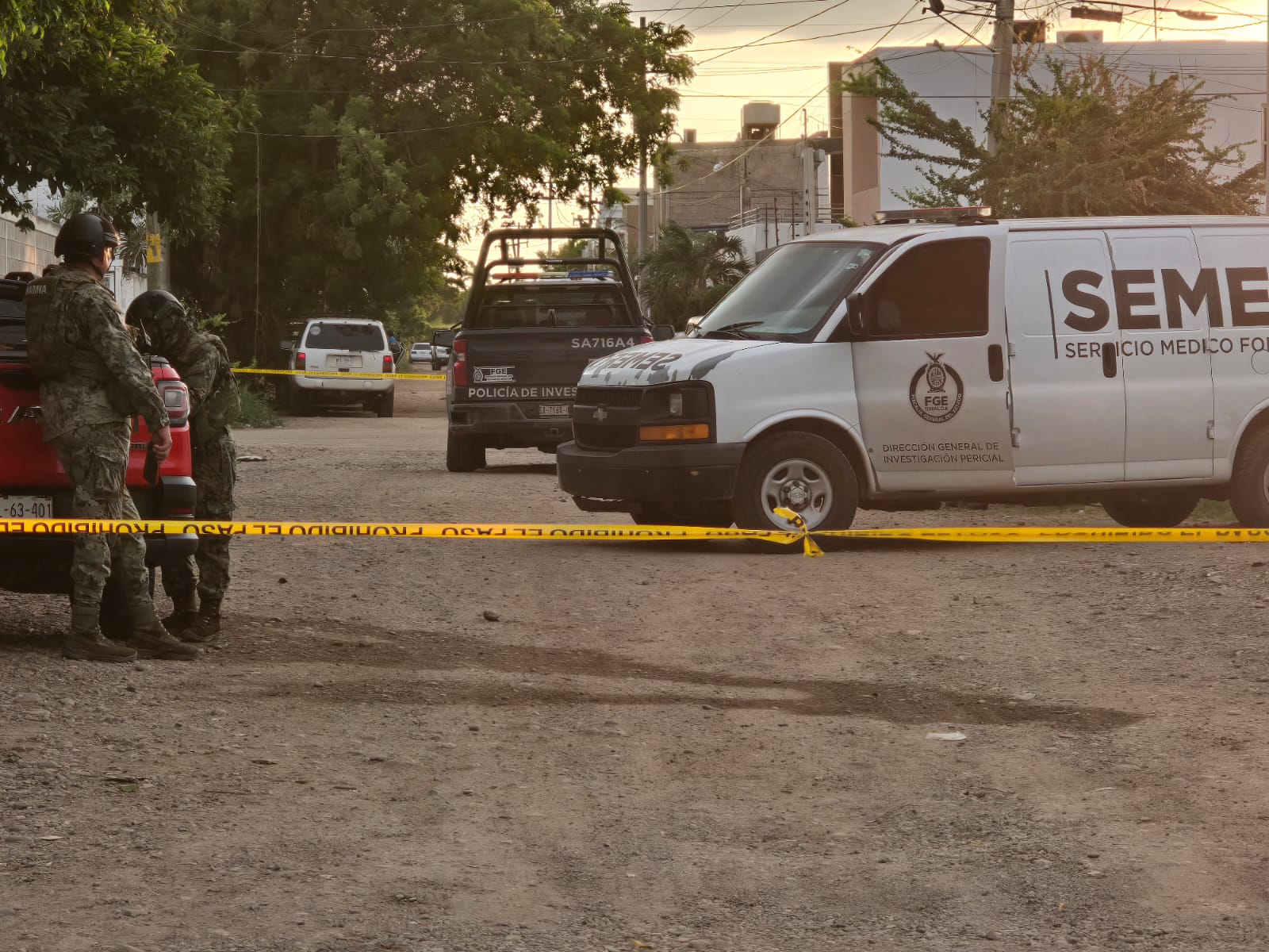 Zona acordonada en donde ocurrió el asesinato.