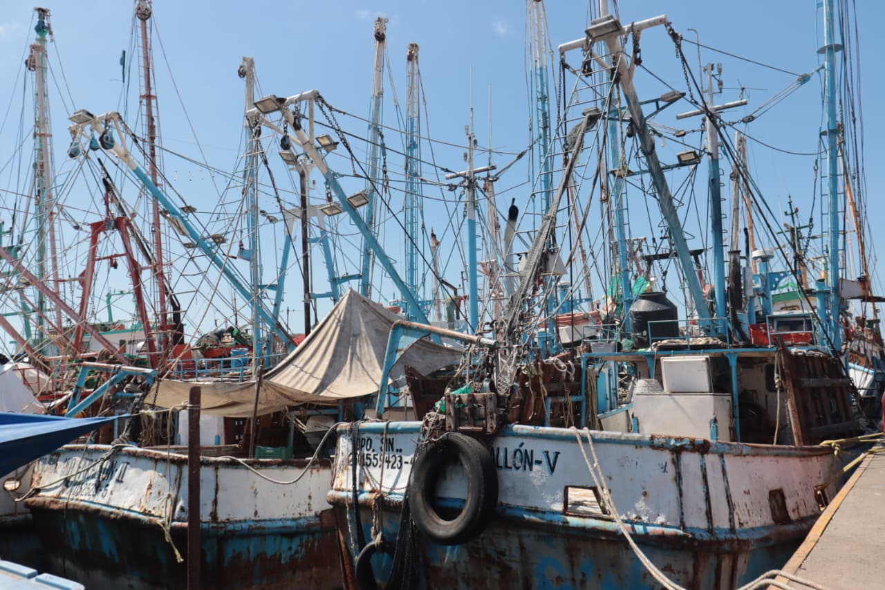 Barcos camaroneros en Topolobampo.