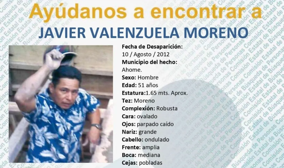 Buscan a Javier Valenzuela en Ahome