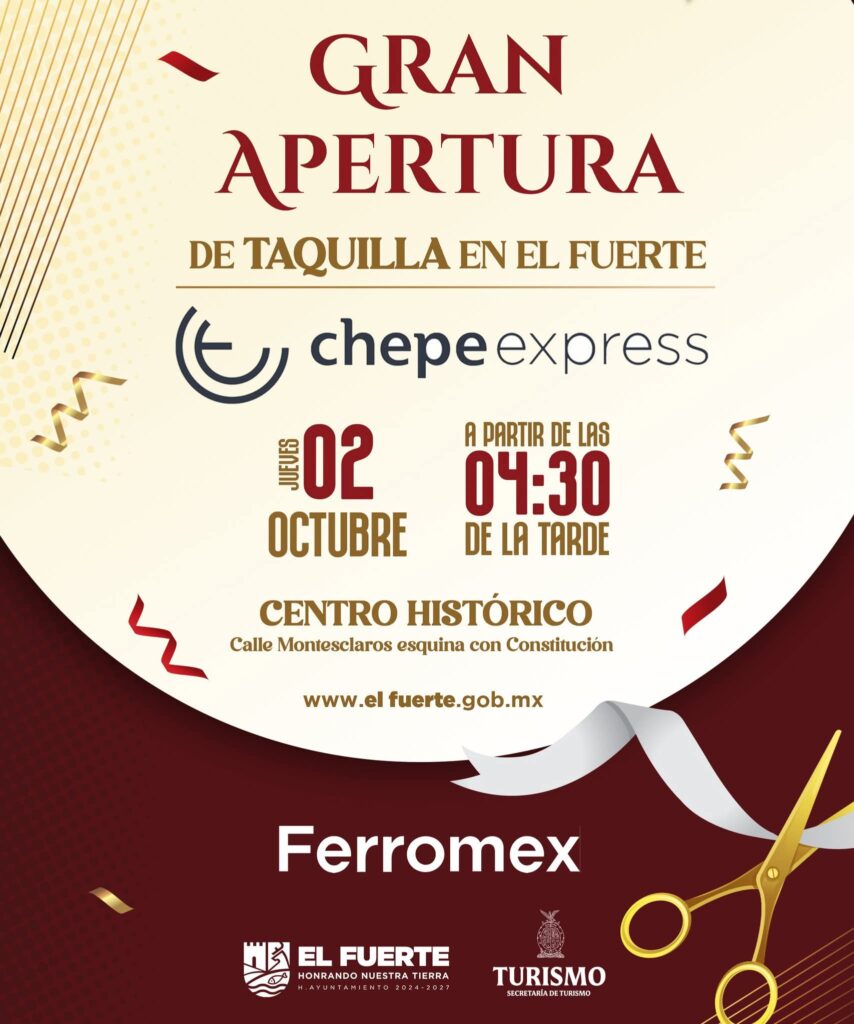 Gran apertura de la taquilla en El Fuerte del Chepe Express.