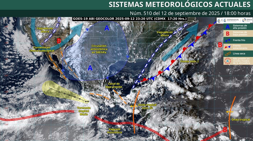 Lluvias intensas azotarán varios estados en las próximas horas; checa los detalles del pronóstico