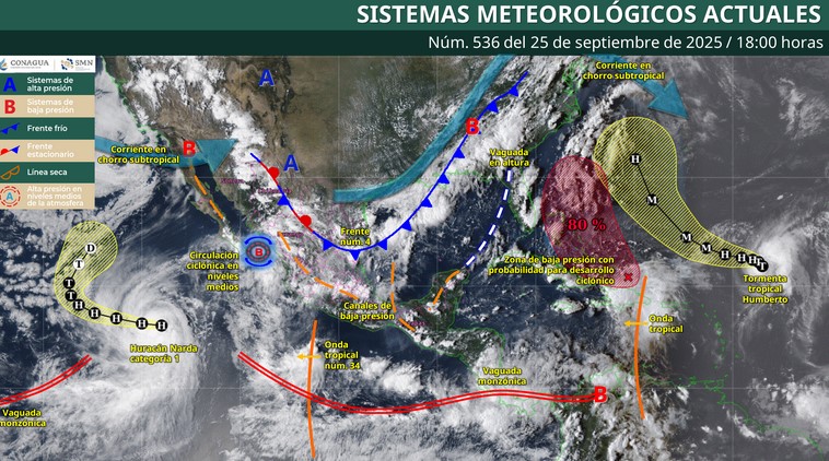 Lluvias en BCS, Sinaloa y Nayarit: checa el pronóstico del clima para la noche de este jueves