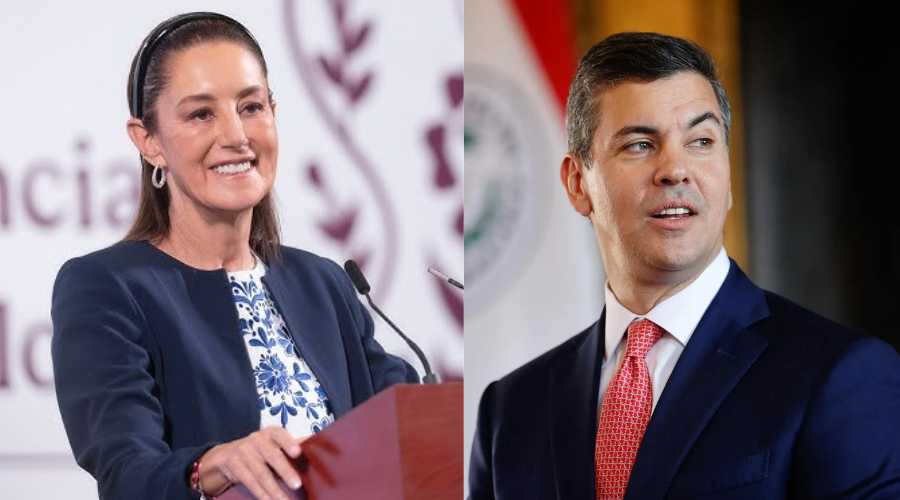 La presidenta de México, Claudia Sheinbaum y el presidente de Paraguay, Santiago Peña.