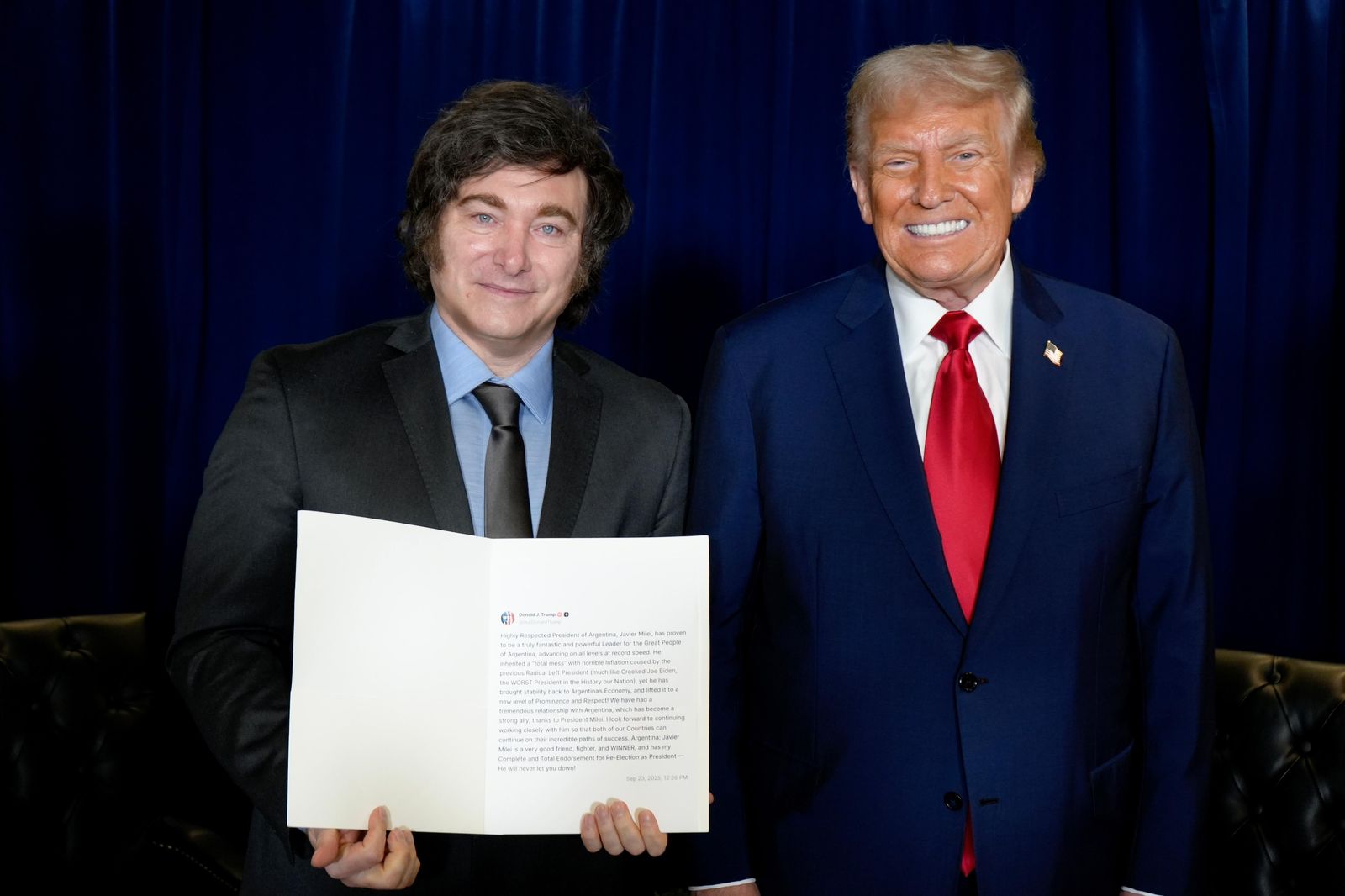 Javier Milei y Donald Trump