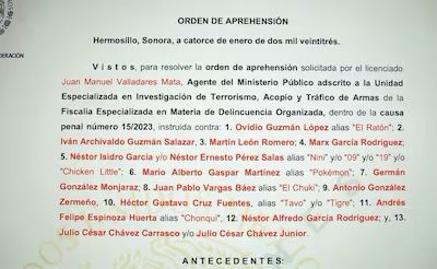 Orden de aprehensión girada por la FEMDO.