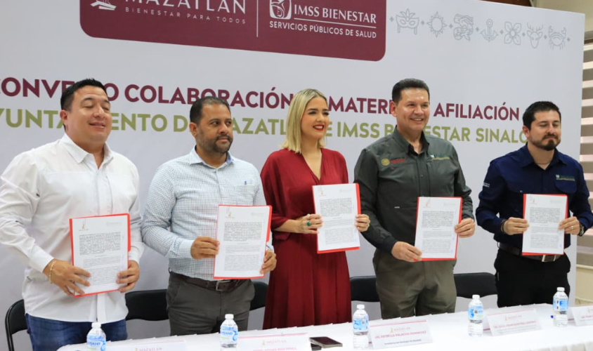 Firma de un convenio de colaboración con el IMSS-Bienestar en Mazatlán