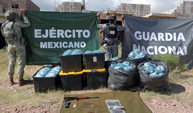 Mariguana decomisada por la Guardia Nacional en Nogales