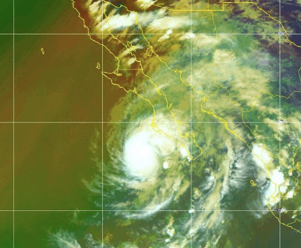 Masa de aire que proyecta el huracán Lorena