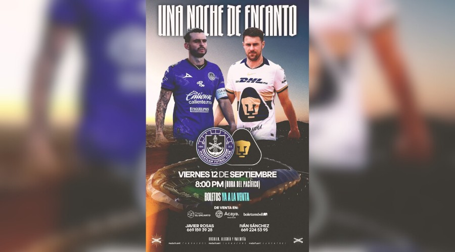 Disfruta del encuentro entre Mazatlan FC frente a los Pumas de la UNAM este viernes 12 de septiembre