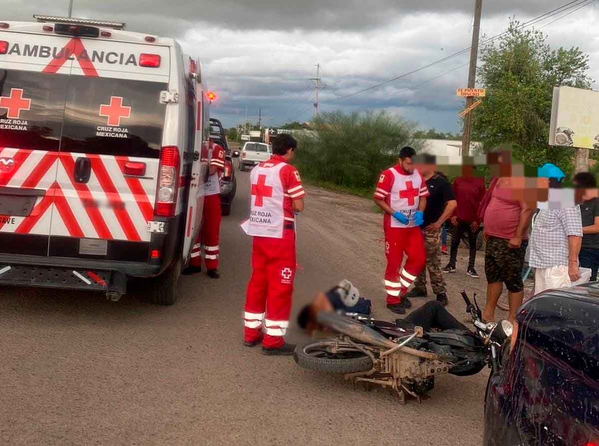 Menor motociclista lesionado en Guasave