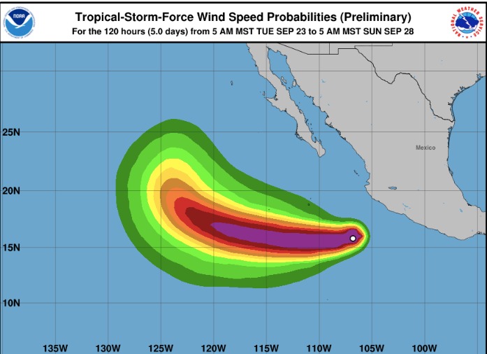 Huracán Narda en el Pacífico