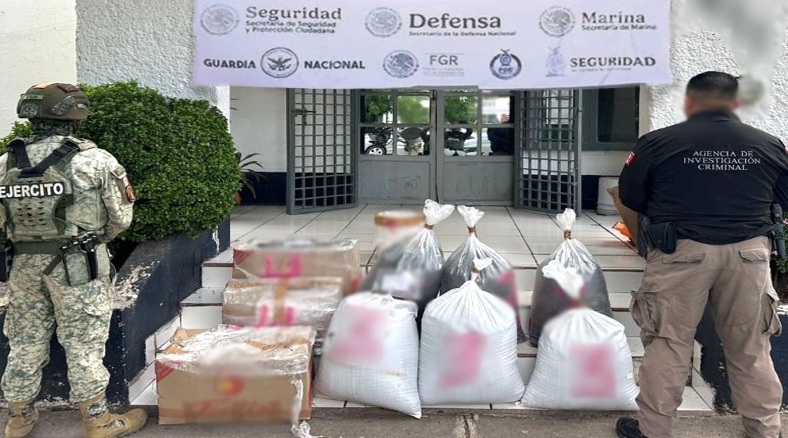 Aseguran droga valuada en 57 mdp, cartuchos y un vehículo