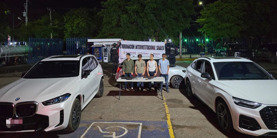 Detienen a cuatro presuntos gatilleros y aseguran armas y vehículos con reporte de robo