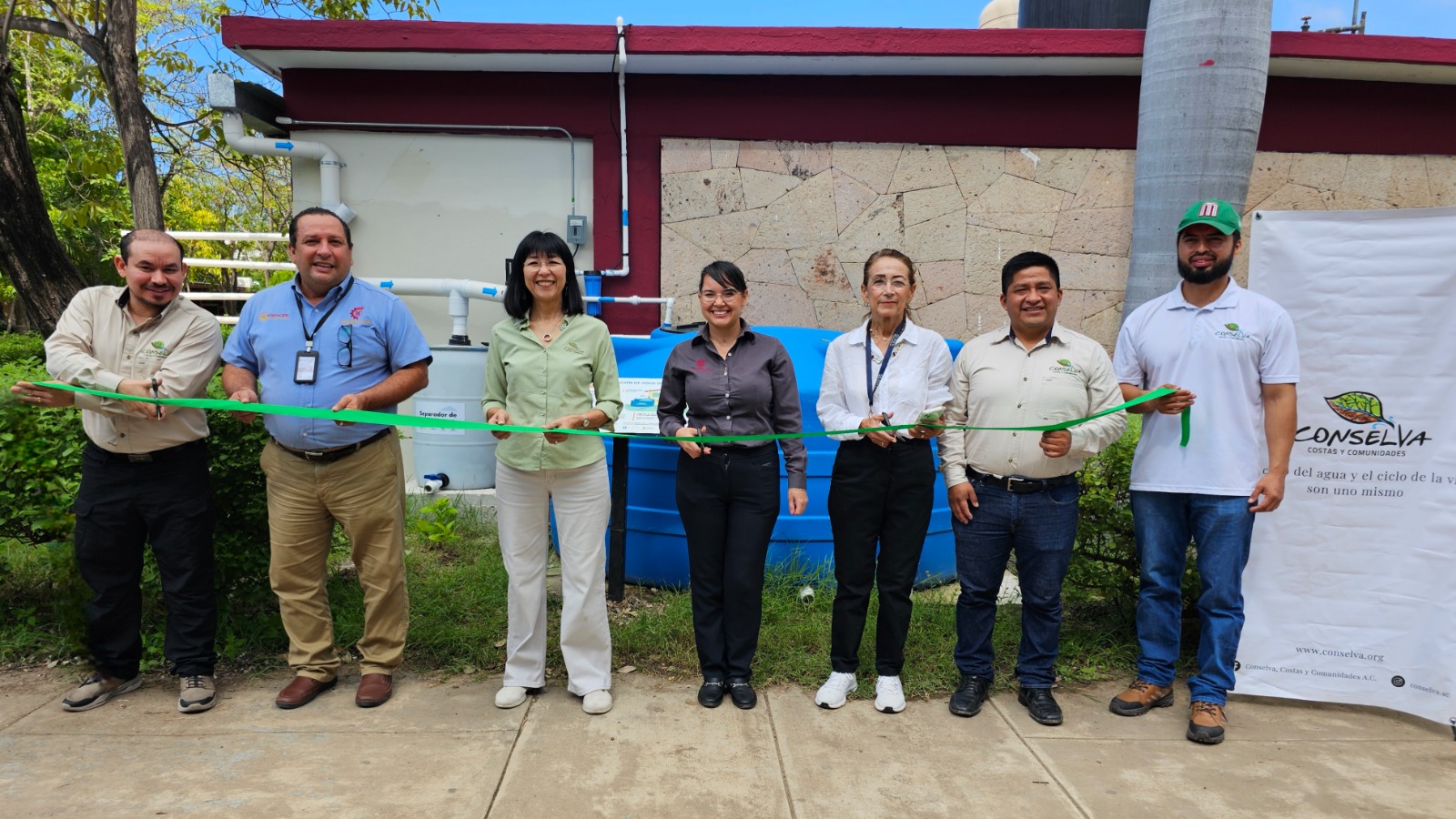Inauguración del Sistema de Captación de Agua de Lluvia en el CBTIS 051 de Mazatlán.