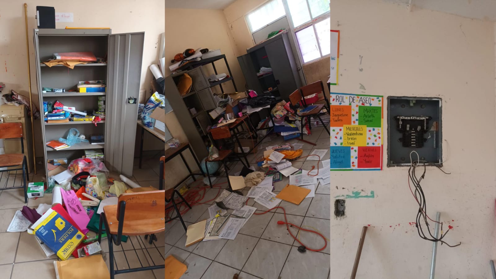 Escuela vandalizada en Ahome.