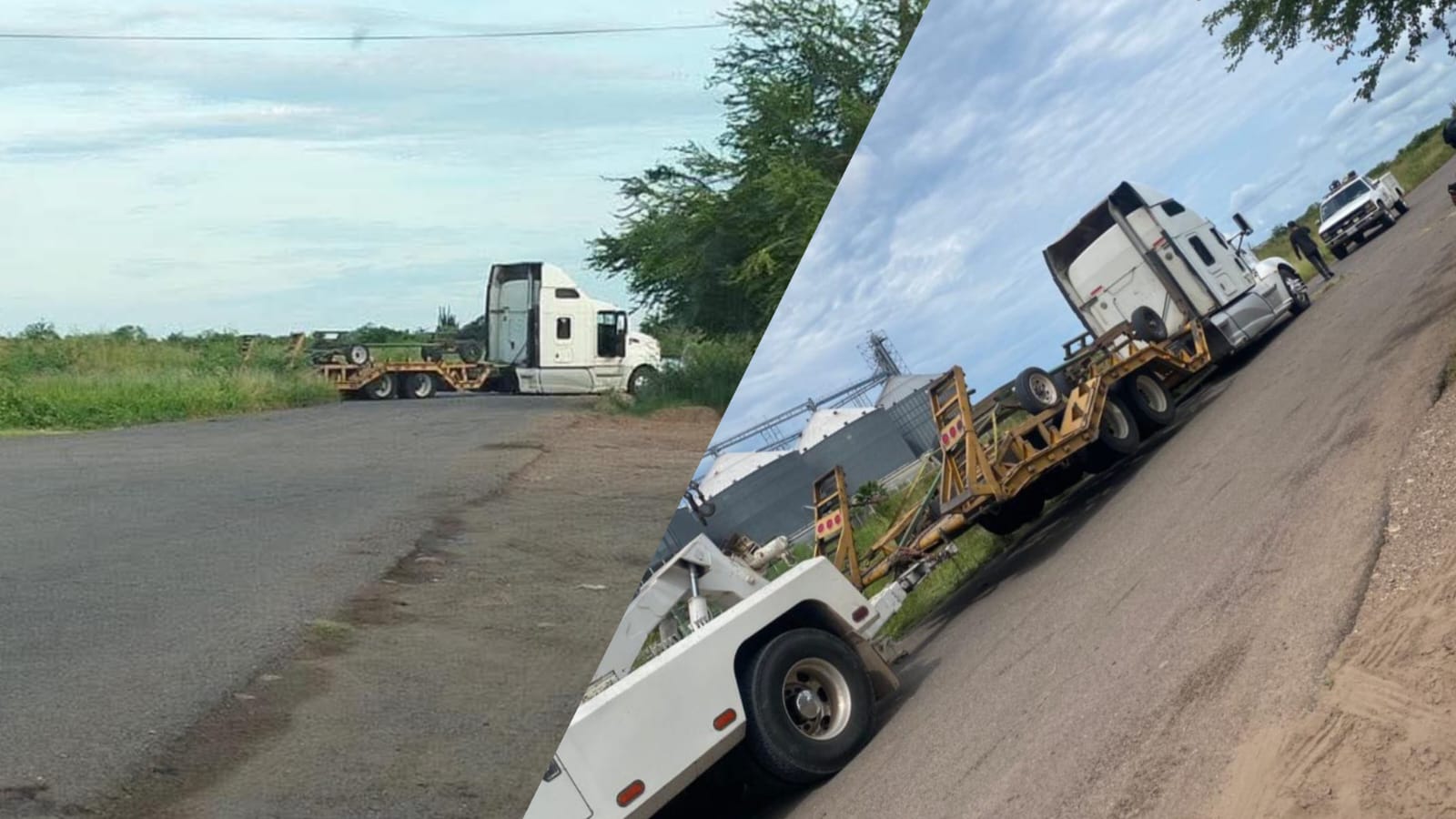 Bloqueo con tráiler en la carretera La Cruz-Potrerillos del Norote