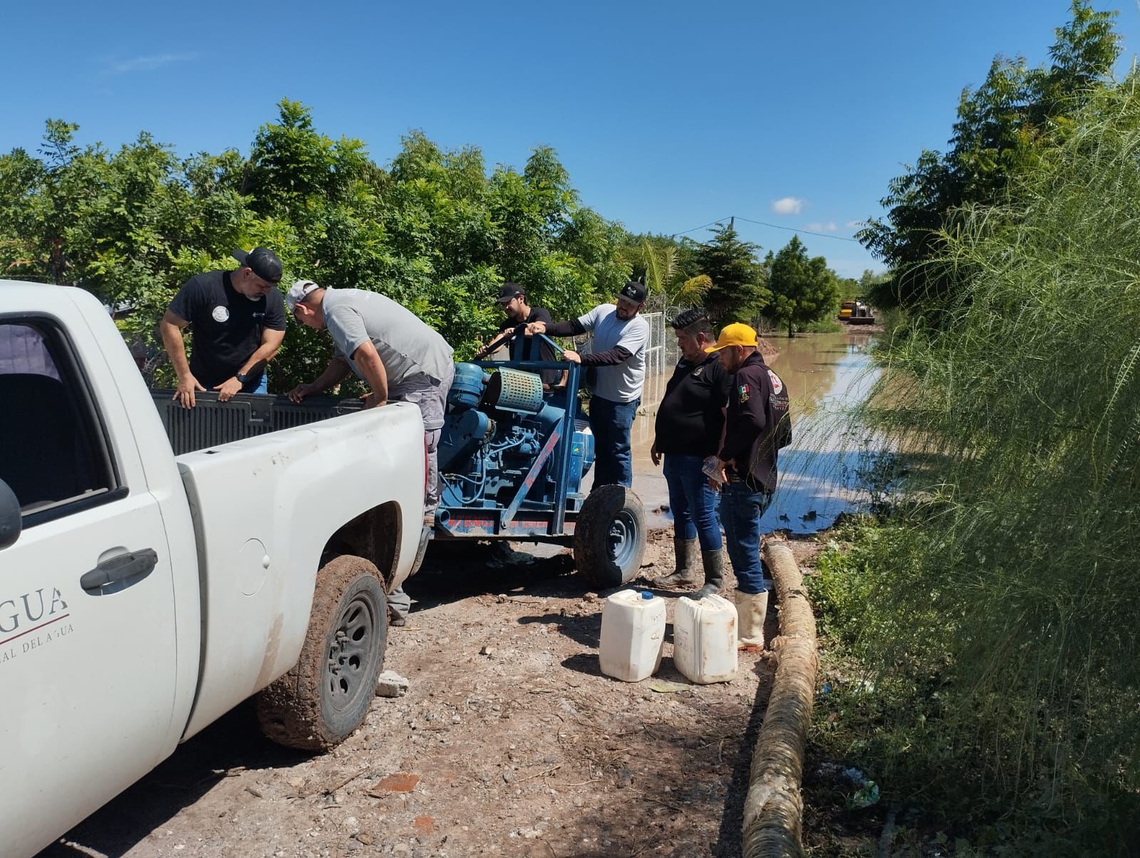 inundaciones en La Laguna Cortines, Guasave
