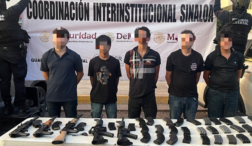 Grupo Interinstitucional detiene a cinco hombres con armamento 