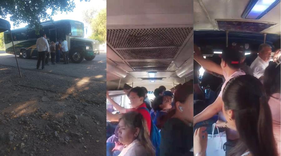 Transporte público saturado.