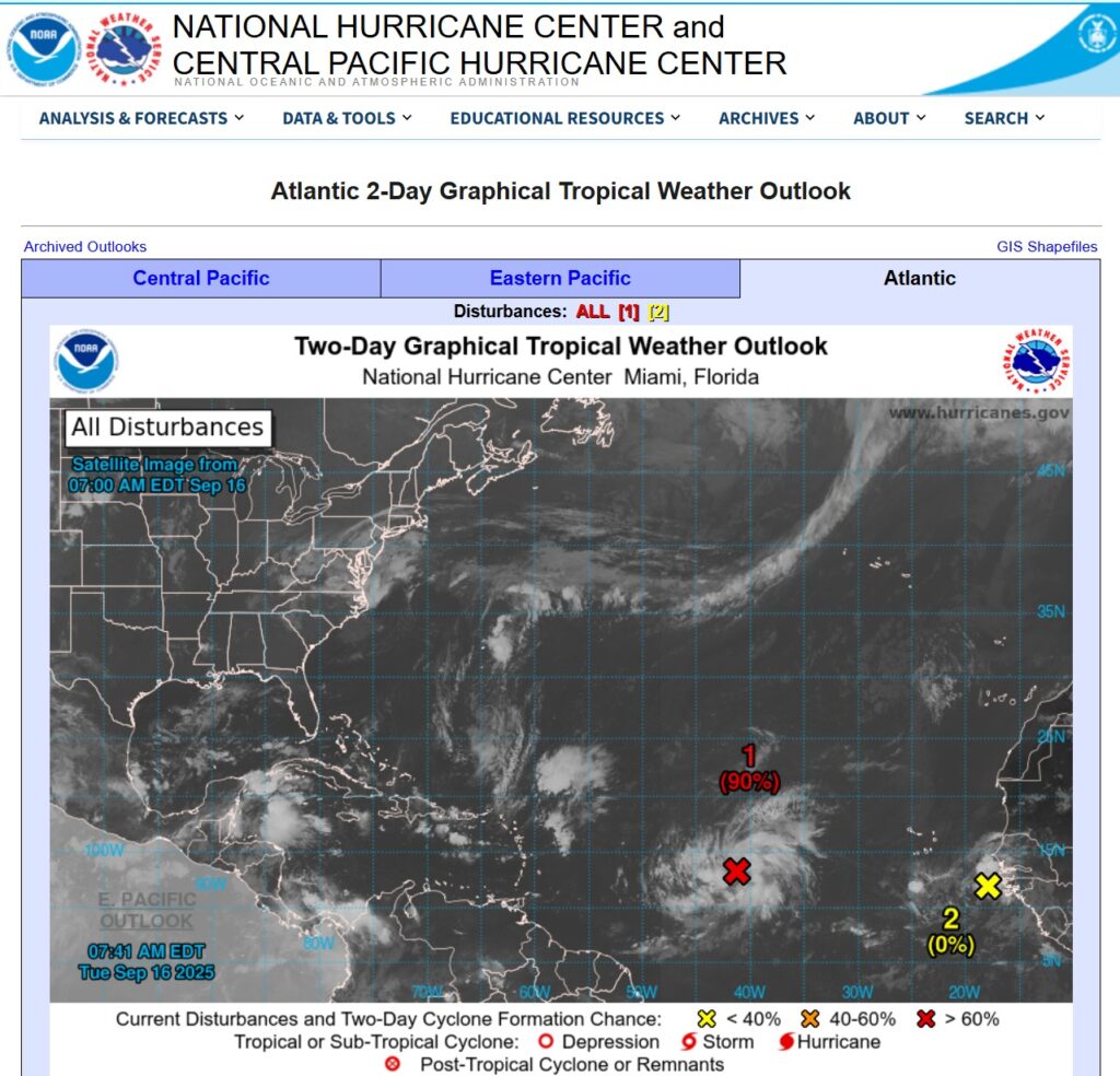 tormentas en el atlántico