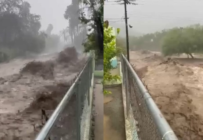 BCS bajo intensas lluvias: captan crecida de arroyos en el sur del estado: VIDEO