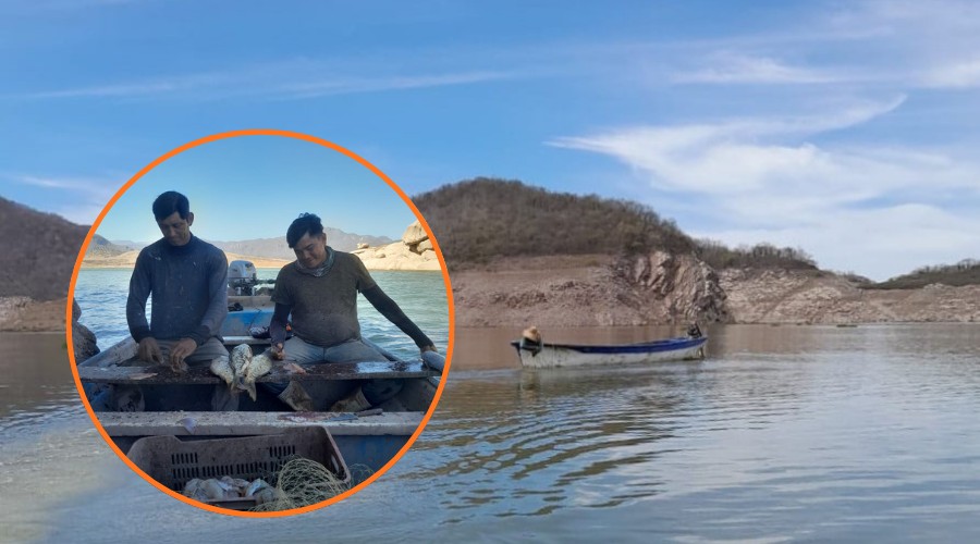 Pescadores de la presa Adolfo López Mateos.
