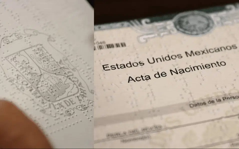 Acta de nacimiento: Imagen ilustrativa