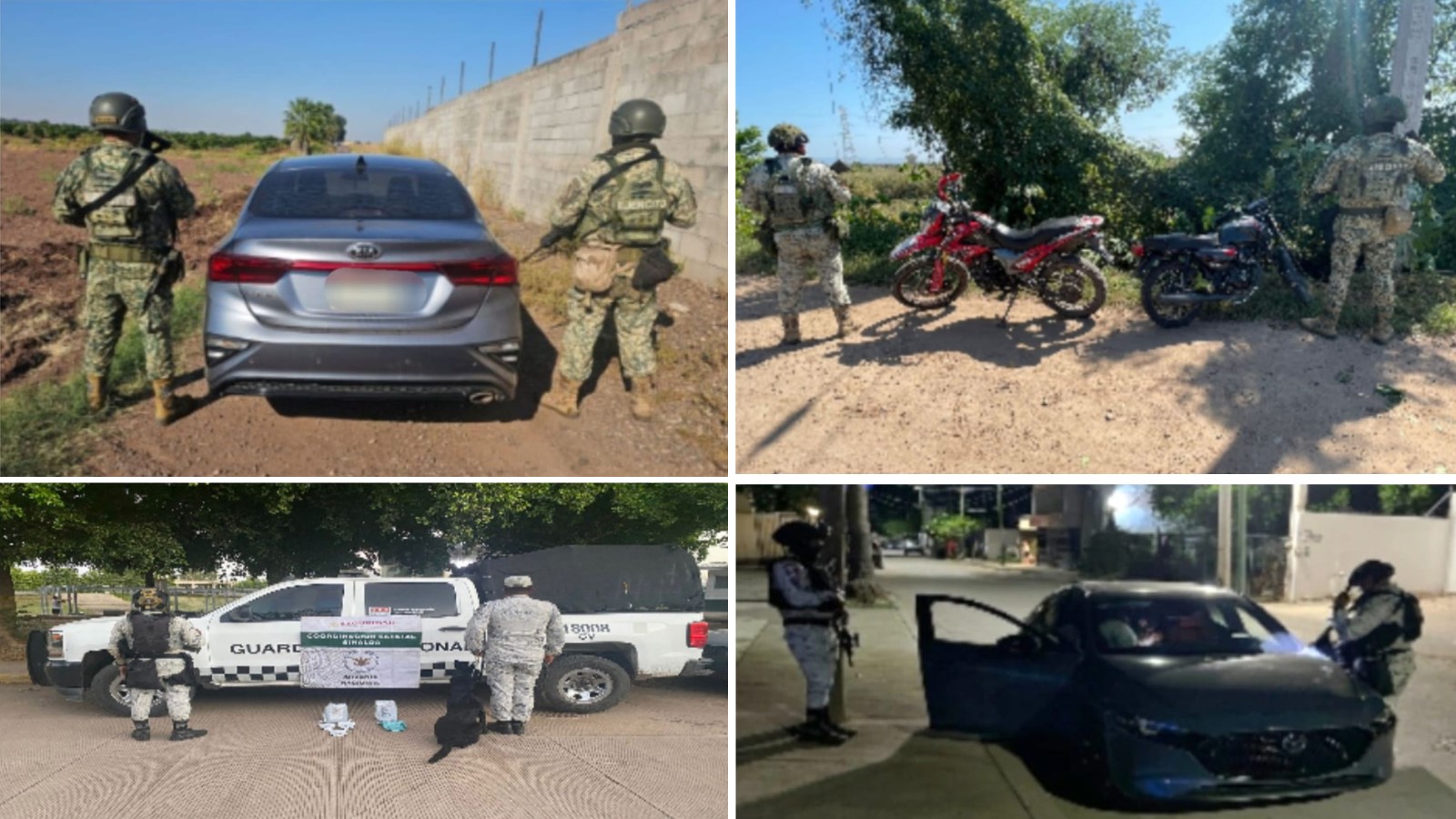 Autoridades recuperan vehículos y aseguran droga en una paquetería en distintas acciones en Culiacán