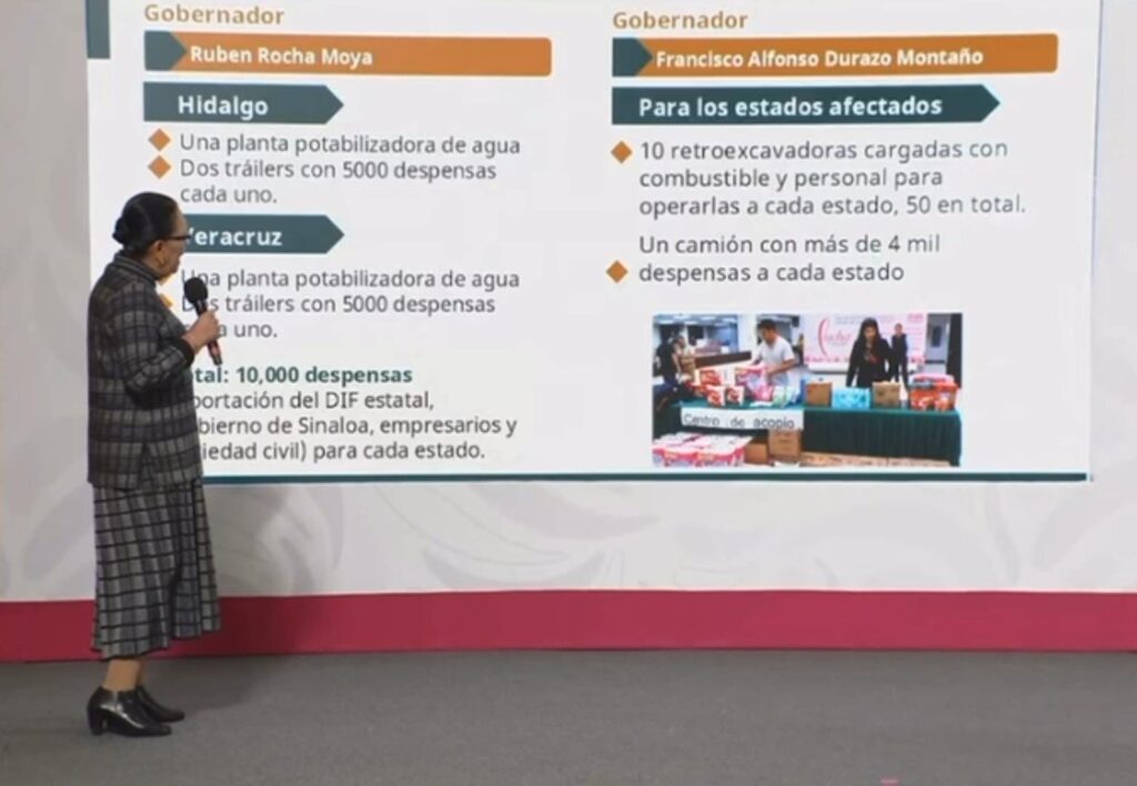 Sinaloa envía 20 mil despensas a damnificados de Hidalgo y Veracruz