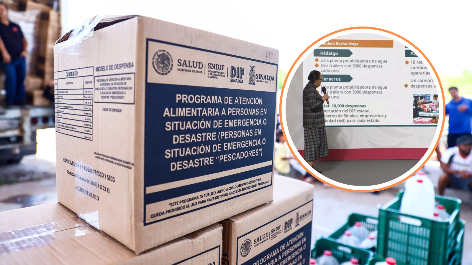 Sinaloa envía 20 mil despensas a damnificados de Hidalgo y Veracruz
