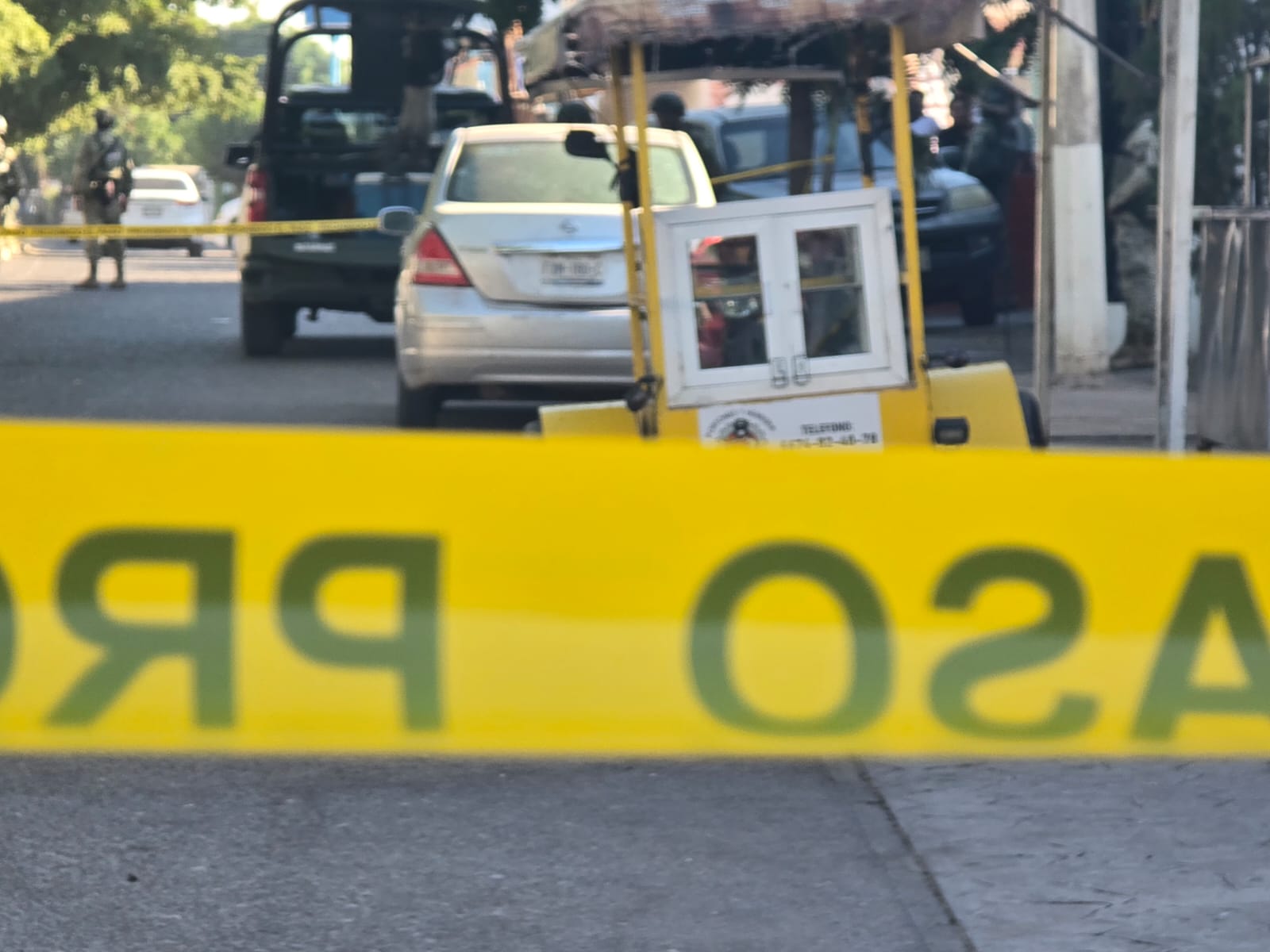 Zona acordonada en donde se registró el asesinato.