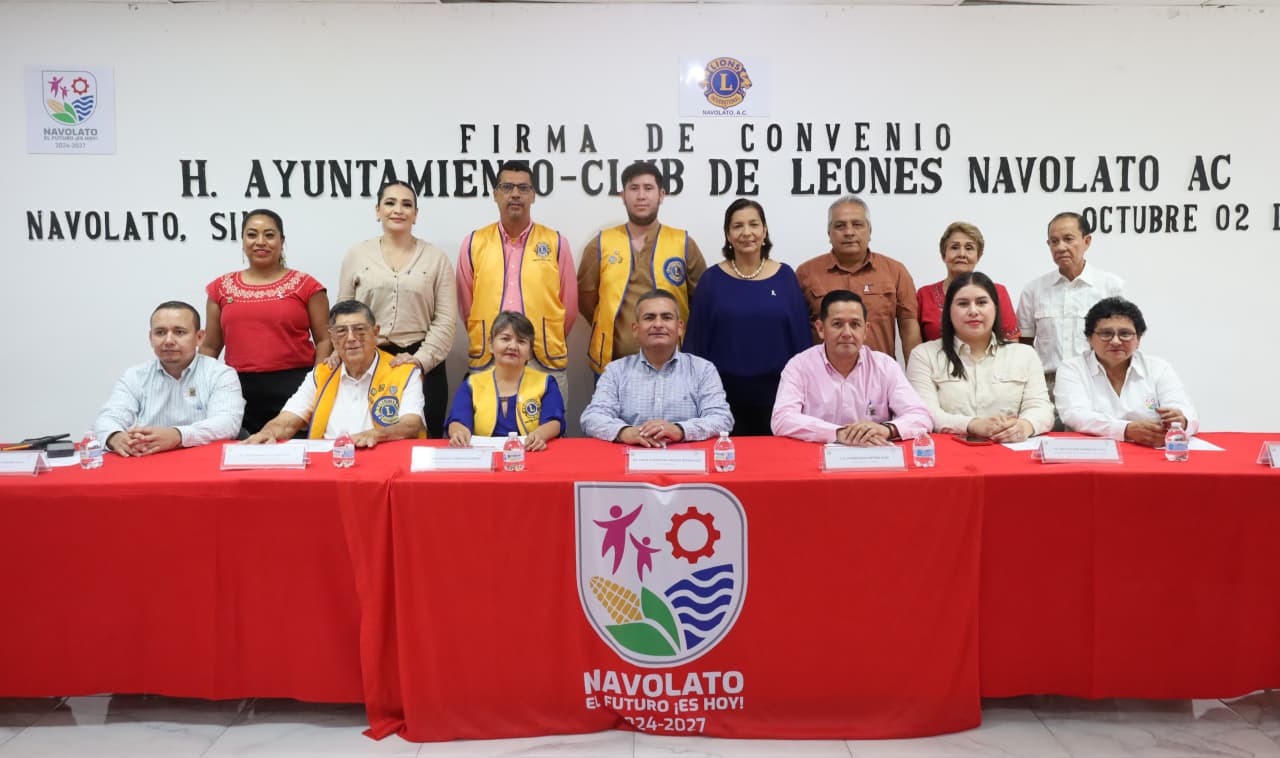 Encuentro entre autoridades del Ayuntamiento de Navolato y Club de Leones.
