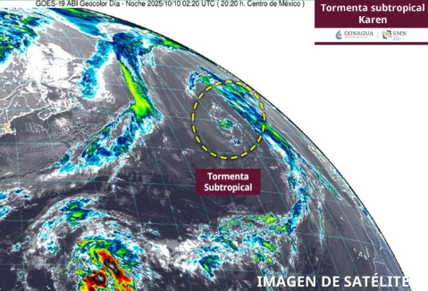 Se forma la tormenta subtropical Karen en el Atlántico Norte