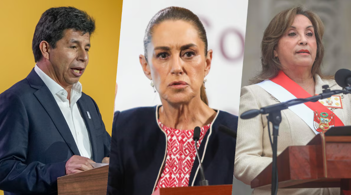 Pedro Castillo, Sheinbaum y Diana Boluarte