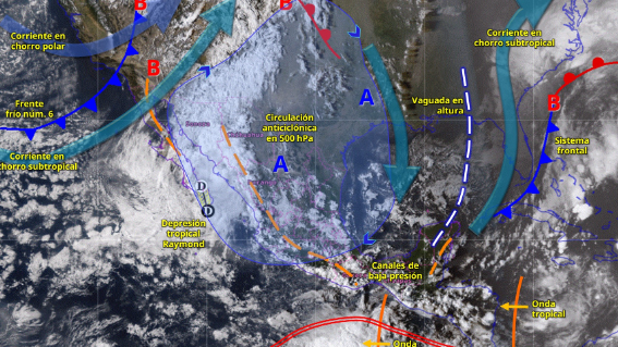 Tormenta Raymond y frente frío 6 provocarán lluvias torrenciales esta noche