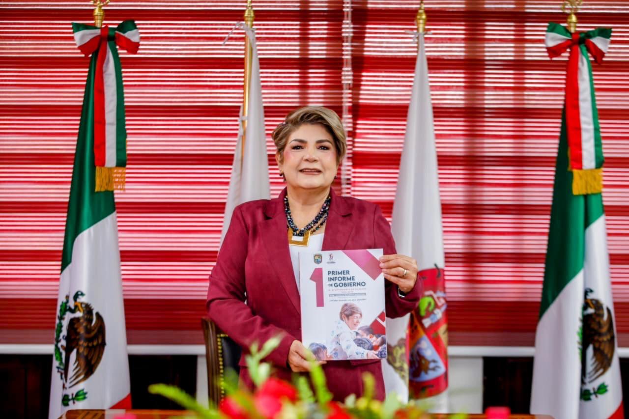 Cecilia Ramírez Montoya, alcaldesa de Guasave da su primer informe de gobierno.