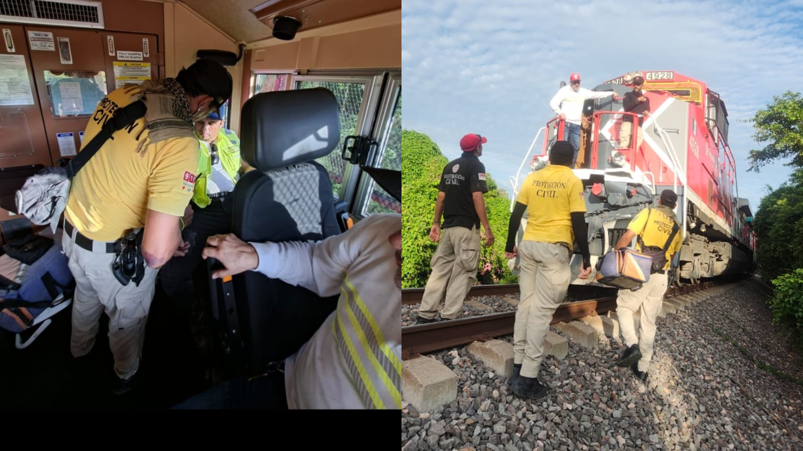 Chocan dos locomotoras cerca de Los Copales