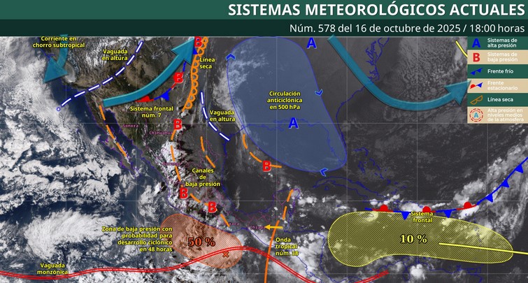 El sur y sureste de México se preparan para lluvias; SMN emite pronóstico para la noche y madrugada