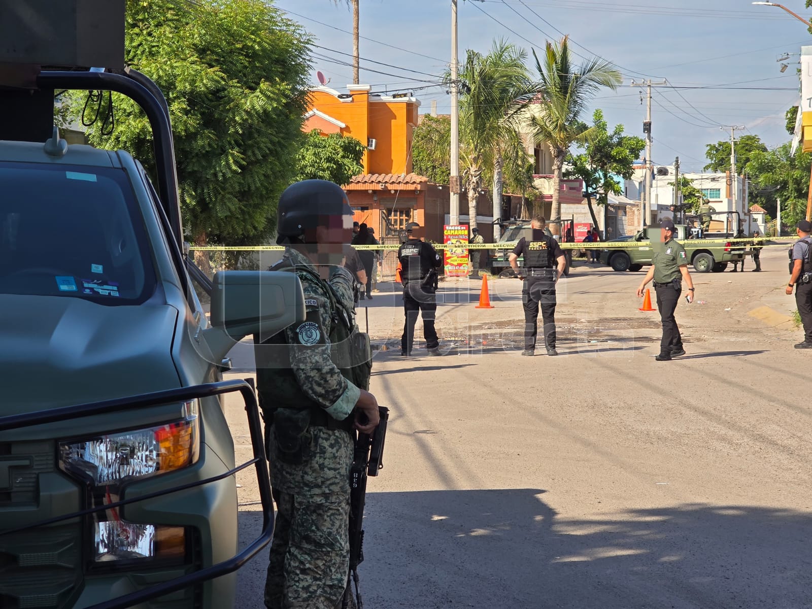 Personal del Ejército Mexicano y la SSPC en Prados del Sur, Culiacán